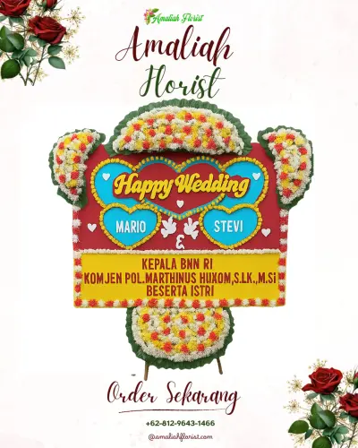 Karangan Papan Bunga Pernikahan di Kertayasa